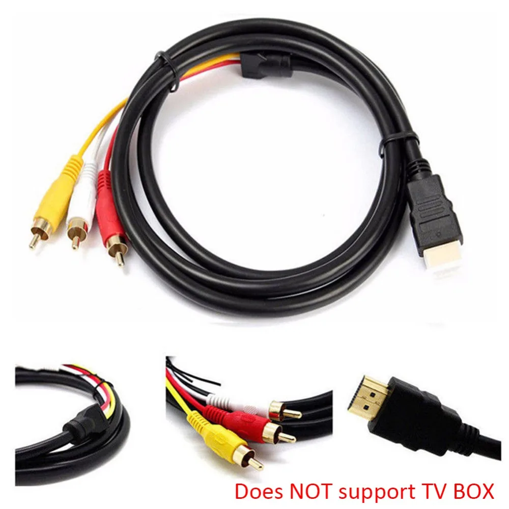 Горячая Акция 5Ft HDMI к 3 RCA Видео Аудио AV компонентный конвертер адаптер кабель для