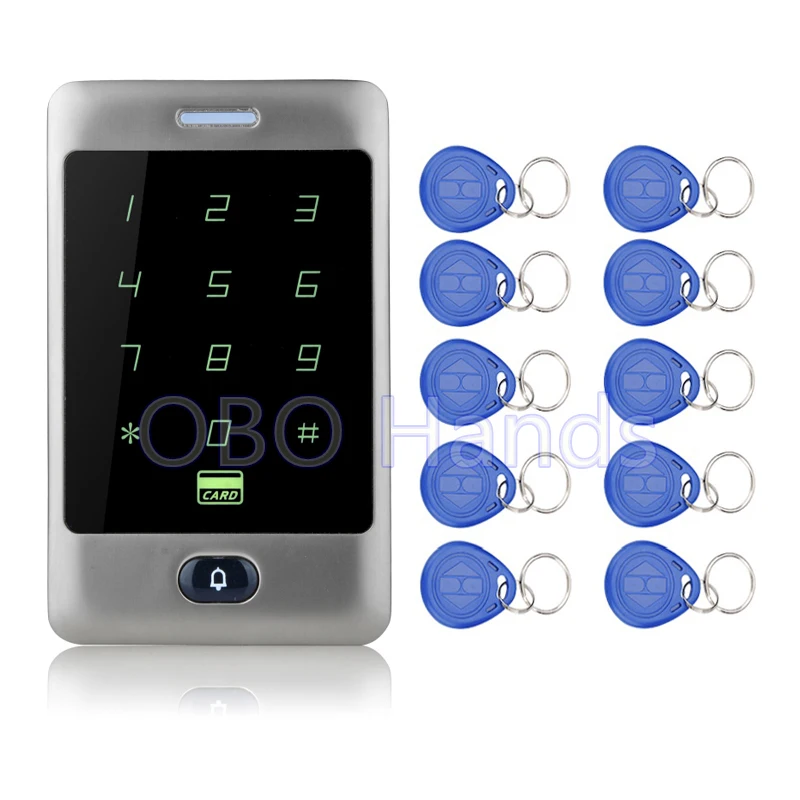 

Free Shipping!125KHZ Metal Touch Screen Keypad Access Controller Door Lock Coded Lock System C30 Model Card Reader+10 Key fobs