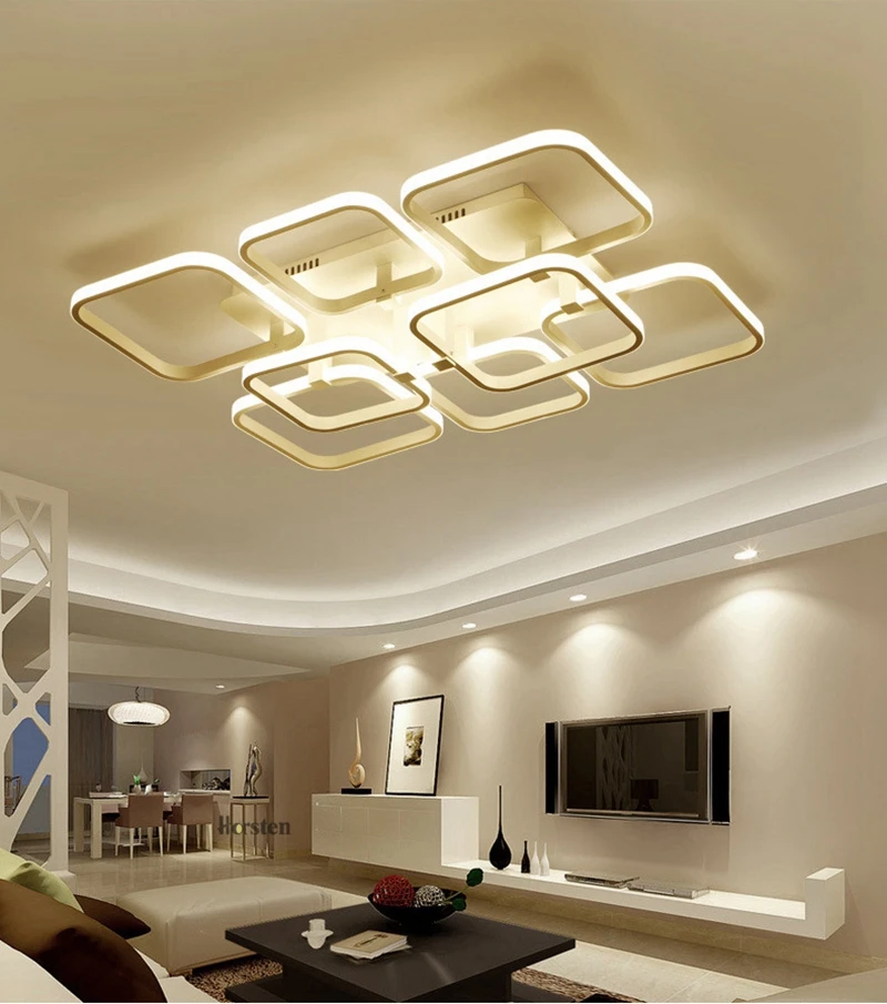 Modern Creative DIY LED Chandelier Lights Aluminum Rectangle Dimmable Ceiling Chandelier Lamp For Living Room Bedroom Home Lighting (18)