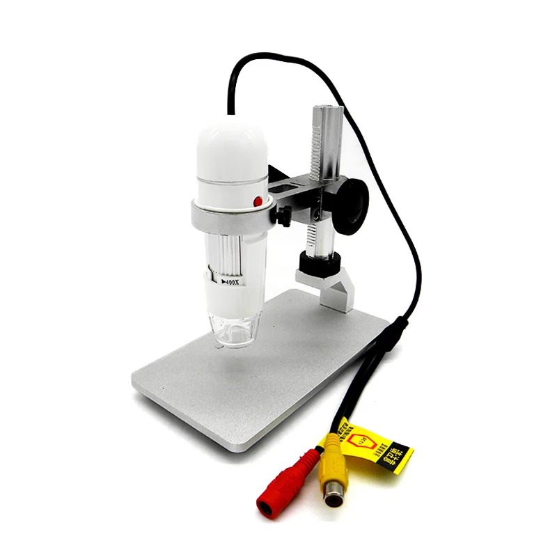 

High Quality 25X - 400X Photo Capture 8 LED 40000mLux AV Digital Microscope Endoscope Magnifier Loupe Camera TV-Out
