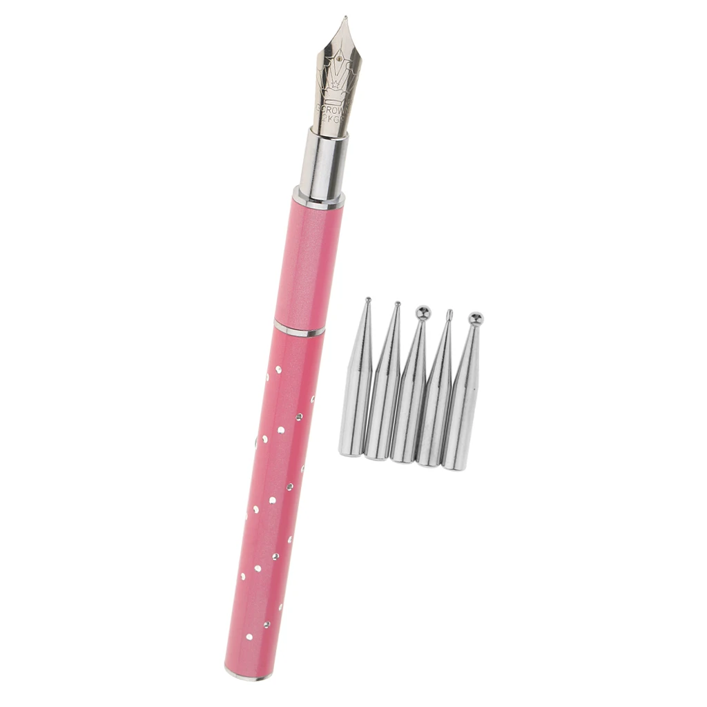 Pink Gel Design Painting Pen Nail Art Brush Set For Salon Manicure DIY Tools