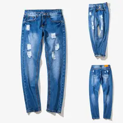 Для Мужчин's Повседневное осень ежедневно джинсовые хлопковые однотонные рваные хип-хоп рабочие брюки джинсы длинные брюки # по