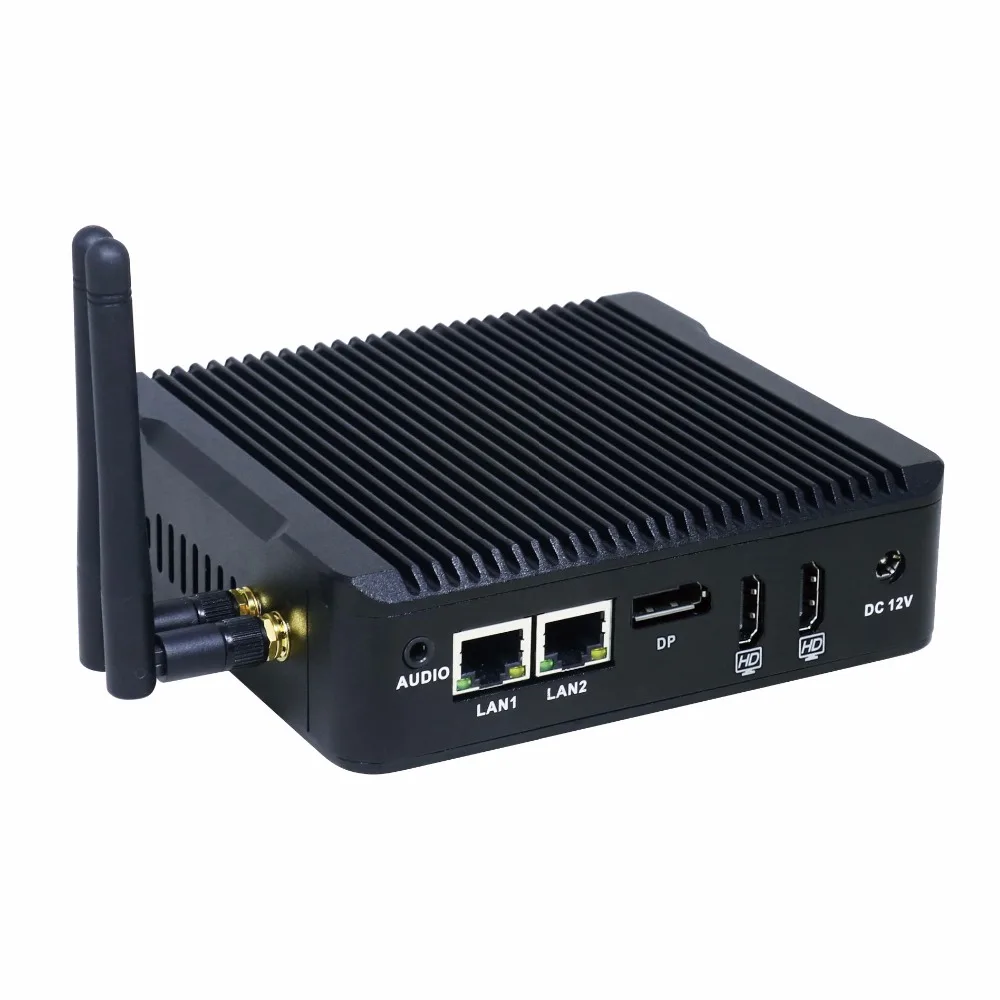 Горячие 4 ядра N3160 безвентиляторный Мини-ПК Dual LAN NIC WI-FI pfsense как маршрутизатор брандмауэра сервер Micro настольный компьютер 2 * COM windows 7