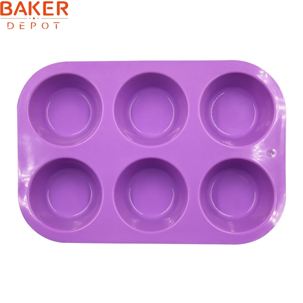 BAKER DEPOT силиконовая форма для мыла Маффин кекса круглая выпечки торта 6 отверстий