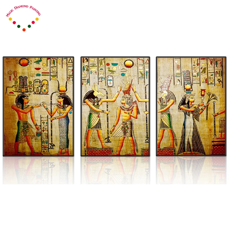 3pcs/set 5D DIY Diamond Painting" Ancient Egypt picture "Full Square