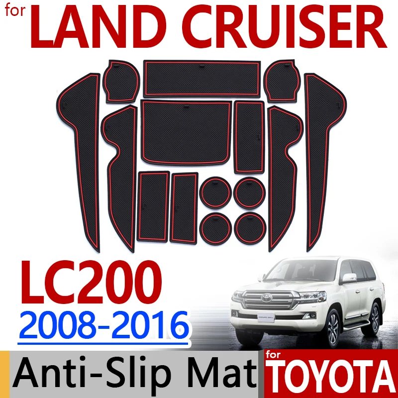 

for Toyota Land Cruiser 200 Anti-Slip Rubber Cup Cushion Door Mat 15pcs LC200 J200 Roraima V8 Accessories Car Styling Sticker