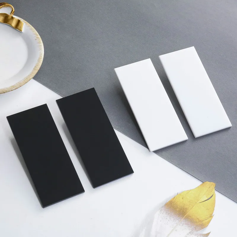 

Exaggerated Rectangle Long Big Mirror Surface Gold/Black/White Acyrlic Dangle Earrings Cool Long Punk Earring Studs Jewelry