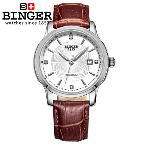 Швейцарские часы BINGER, мужские роскошные брендовые автоматические механические наручные часы, полностью из нержавеющей стали BG-0405-8 - Цвет ремешка: Item 6