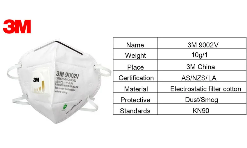 5/10 шт. 3M KN90 9001V 9002V пыли Складная Маска Анти PM 2,5 Haze защитные респиратор Промышленные строительные Семья Pro