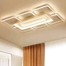 Коричневая/белая Потолочная люстра прямоугольник простой современный светодиодный люстра освещение для гостиной спальни столовой светодиодный Блеск