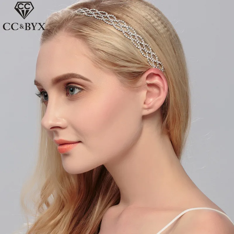 CC Headband Crwons Elastic Hairbands Engagement Wedding Hair Accessories For Bridal Jewelry