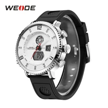 WEIDE Men Watch Leather Band Sports Date Analog Alloy Military Quartz watch man watches mens 2019 relogios masculino weide wh1107 sports man s rubber band quartz analog digital waterproof wrist watch black