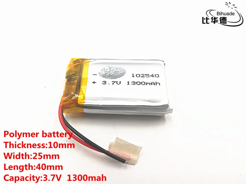 Good Qulity 3.7V,1300mAH,102540 Polymer lithium ion / Li-ion battery for TOY,POWER BANK,GPS,