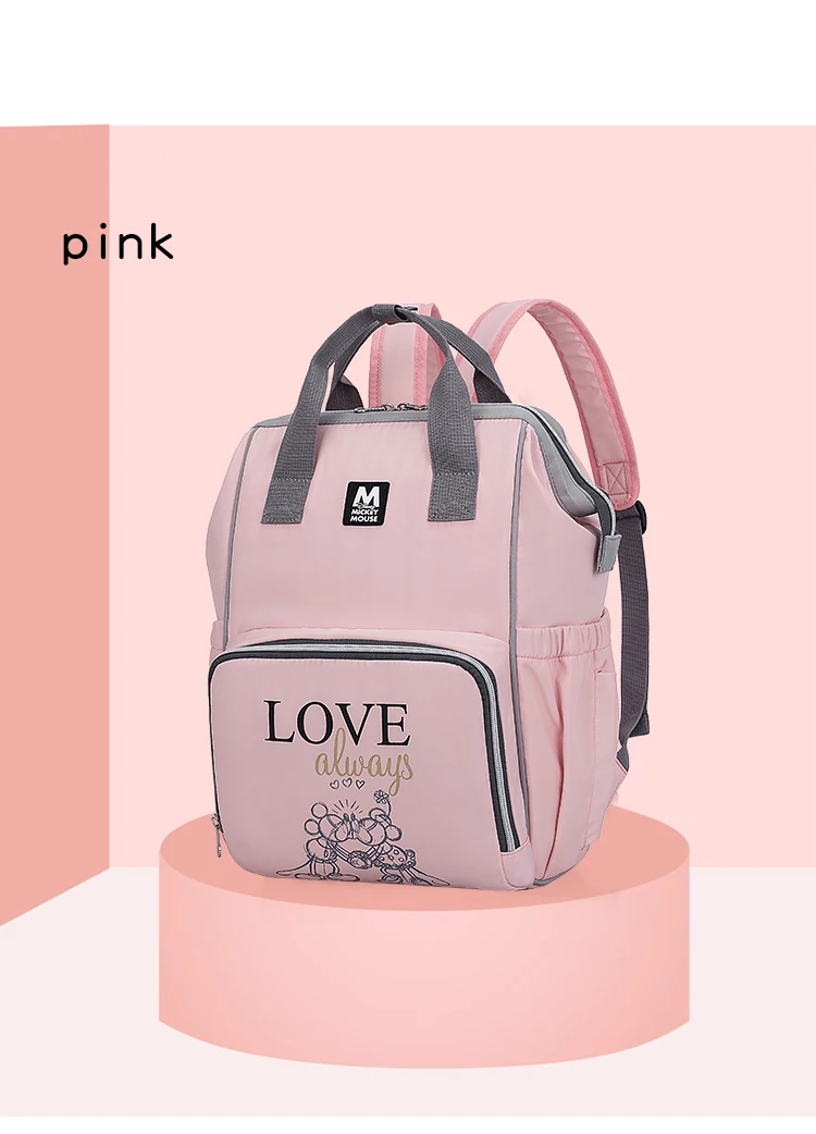 Дисней Розовый многофункциональный Мумия сумка модный современный рюкзак из портативной мумии мешок большой походный дисплей сумка