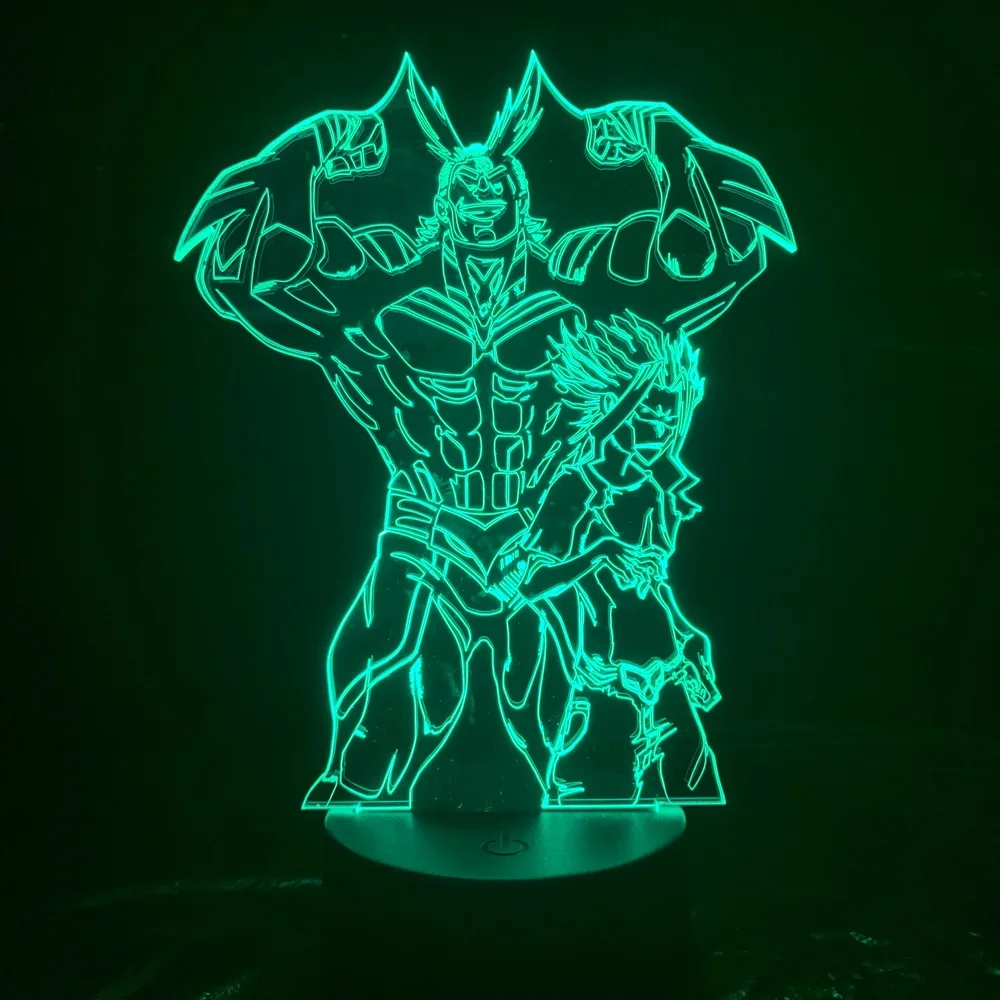 

3d Led Night Light Lamp My Hero Academia All Might Figure Home Decorative Lamp Boys Child Kids Gifts Japan Anime 3d Lamp Bedroom