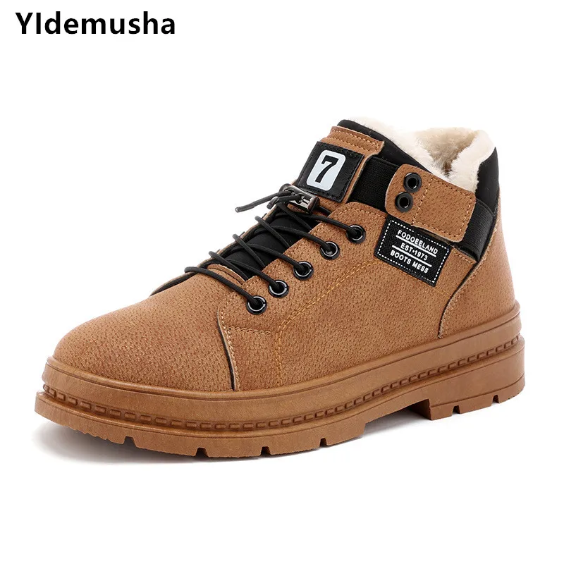 Мужские зимние ботинки YIdemusha теплые удобные модные Ботинки Martin из искусственной