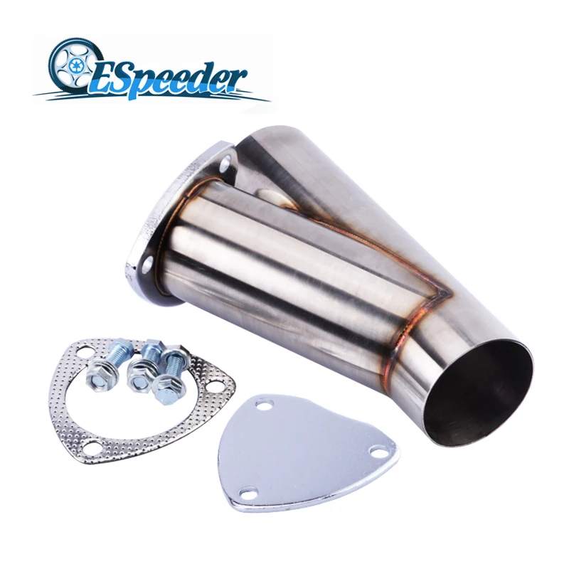 

ESPEEDER 3.0 Inch 304 Stainless Steel Headers Y pipe Manually Exhaust CutOut With Seal Valve Removable Catback Down Pipe Kit