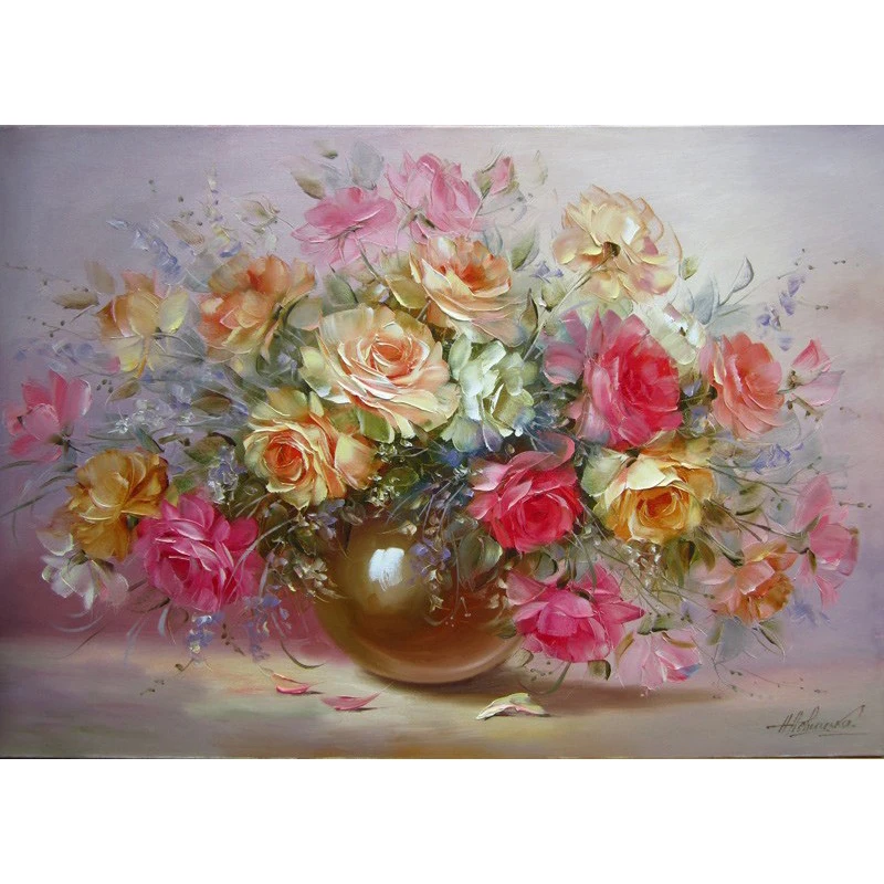 

Fresh Flower DIY Painting By Numbers Modern Handpainted Oil Painting Wall Art Picture Drop Shipping Paint By Numbers Gift