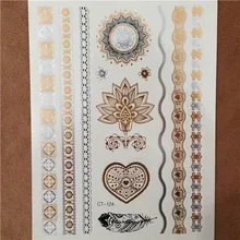 Body art painting tattoo stickers glitter gold temporary flash tatoo Disposable indians tattoo for women tattoos ideas