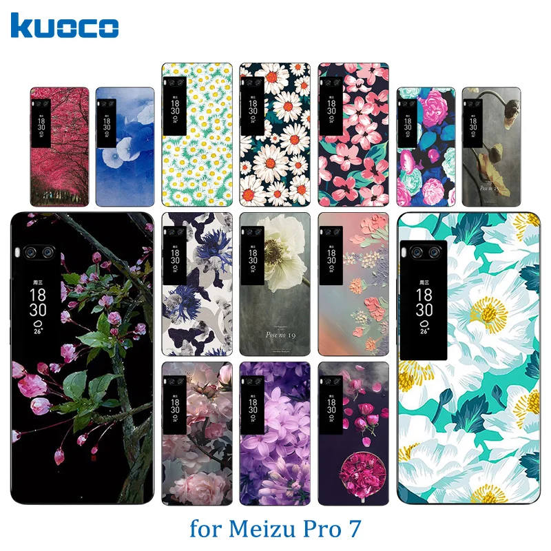 Phone Case For Meizu pro 7 Blossom Pattern Soft TPU Luxury Silicone Back Cover Coque Full Protect Funda |