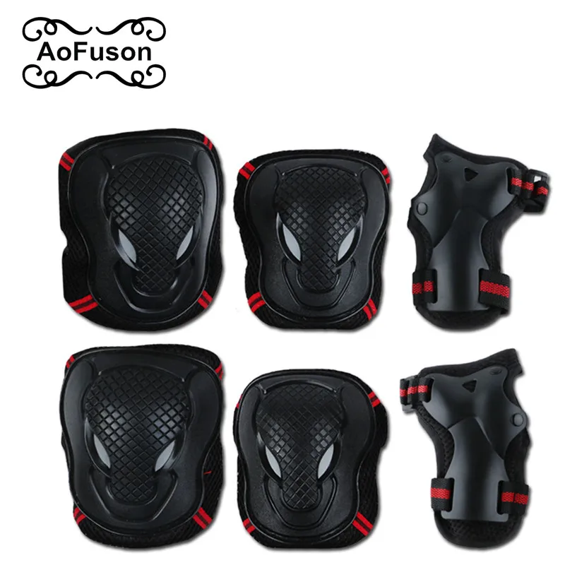 6pcs/set Skating Protective Gear Set Knee Elbow Protector Sports Bicycle Skateboard Ice Skate