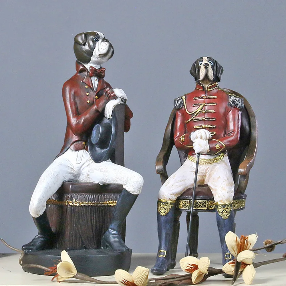 1 قطع خزانة الأمريكية زخرفة الكلب الزينة الإبداعية النبيذ التقليدية أثاث غرفة المعيشة المنزل. LU612216