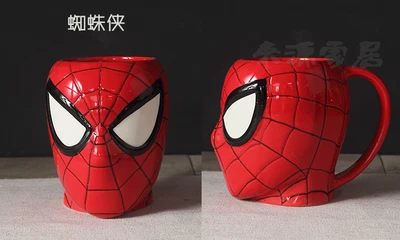Креативные 3D Мультяшные Супергерои Железный человек и Человек-паук чашка молочный кофе керамические кружки Модный цветочный горшок Мстители дерево человек - Цвет: C