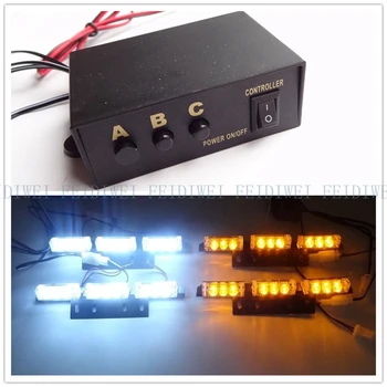 

03008 DC 12V 4X9LED 36 LED Universal Car Vehicle Auto Strobe Flash Bars Emergency Warning Light For Front Grille Deck Amber