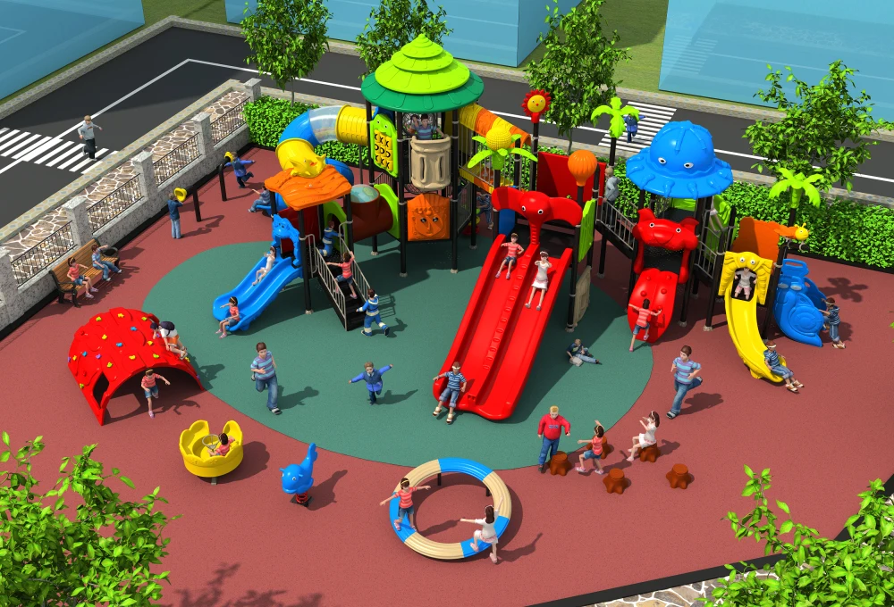 

amusement outdoor play play structure for park/community/mall,large combined playground slide for kids YLW-OUT17921