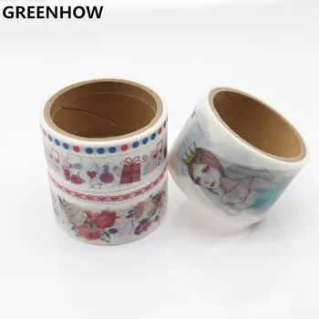 

GREENHOW 1PC Fresh Flowers Washi Tape Stationery Sticker For Planner Masking Tape Office Adhesive Decorative Paper Tape 7017