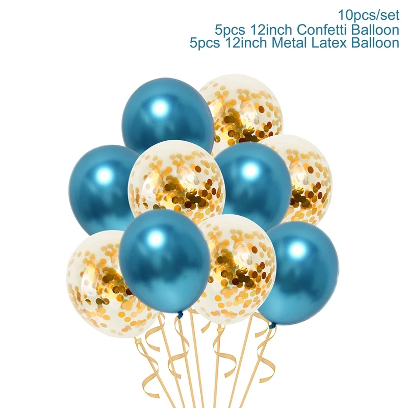 HUIRAN 12 дюймов фиолетовые шары с золотыми конфетти с днем рождения воздушные шары для художественного оформления балоны HolderWedding Balons - Цвет: Baloons style G