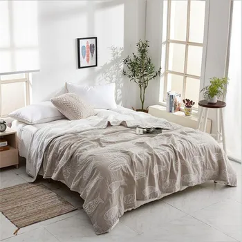 

200*230cm 3 layers Muslin Lightweight Summer Blanket for Bed Sofa 100% Combed Cotton Quick Dry Throw Blankets Bed Coverlet sheet