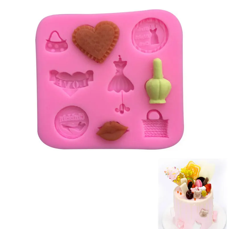 

Nail Polish Lips Decoration Baking Silicone Fondant Mould