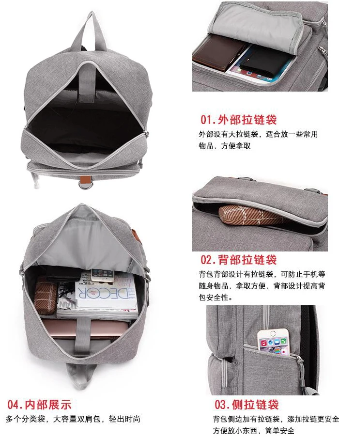 grande capacidade carga usb mochila anime mochila