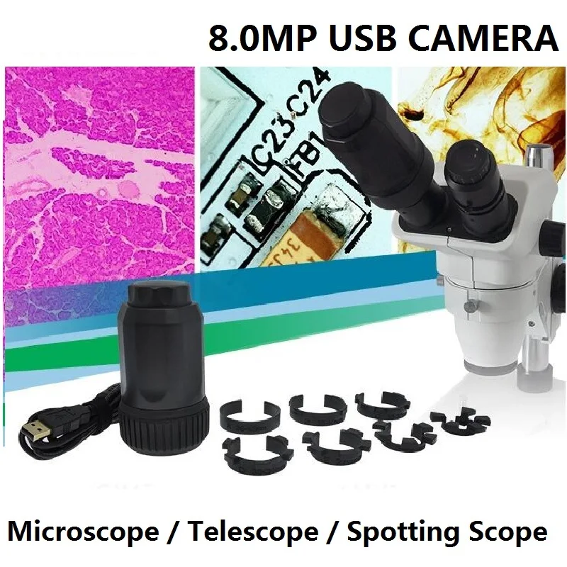 8.0 MP USB Camera Digital Eyepiece for Microscope Astronomical Telescope Spotting Scope Binoculars Monocular CMOS