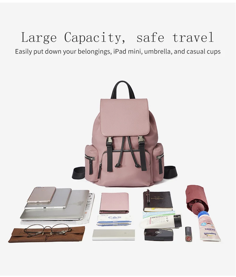 EMINI HOUSE, рюкзак из натуральной кожи, женская сумка, портативный школьный рюкзак, съемный рюкзак для путешествий, функциональная вместительная сумка
