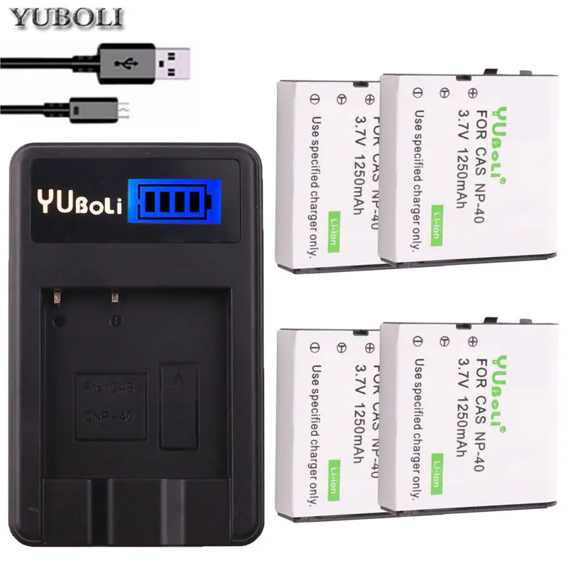 Аккумулятор NP 40 NP40 для фотоаппарата + зарядное устройство USB с ЖК дисплеем Casio EX