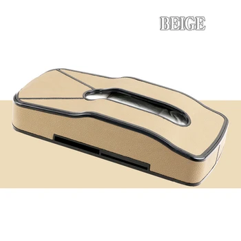 

Multifunction Car Sun Visor Tissue Box Headrest Hanging Block Type PU Leather Card Holder Parking Phone Number Plate 4 Color