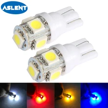 Buy Aslent 2PCS T10 194 168 w5w Led Car Lights 5050 5smd Super White Red Yellow Bulb Parking Bulb Auto Wedge Clearance Read Lampada Free Shipping