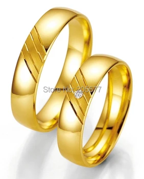 

custom handmade Comfort Fit Titanium fantasy wedding Couple rings with gold plating layer