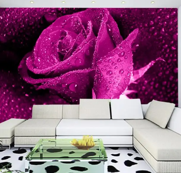 Buy Custom Any Size Purple Rose Wall Mural Modern Art