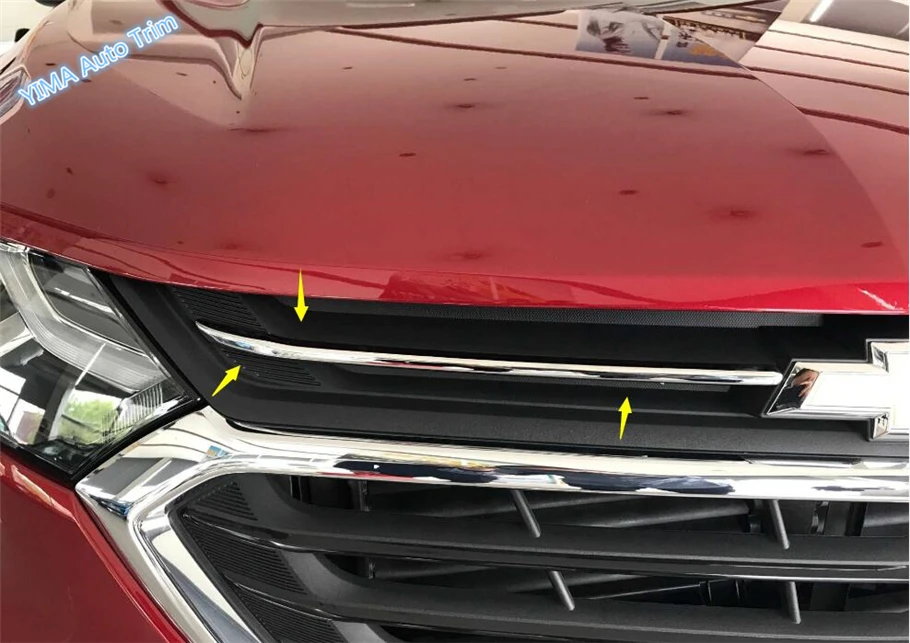 

Lapetus Auto Styling Front Face Grille Grill Decoration Strip Cover Trim 2 Pcs Fit For Chevrolet Equinox 2017 2018 2019 / ABS