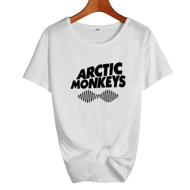 Arctic Monkey Sound Wave женская футболка Tumblr Топы панк-рок Харадзюку Tumblr Music Футболка женская черная белая футболка Femme