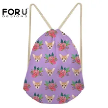 FORUDESIGNS, рюкзаки на шнурке с принтом Чихуахуа каваи, женские сумки хараджуку, сумка для хранения на шнурке, сумка для путешествий