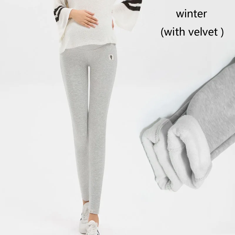 Winter Velvet Pants For Pregnant Women Maternity Leggings Cotton Warm