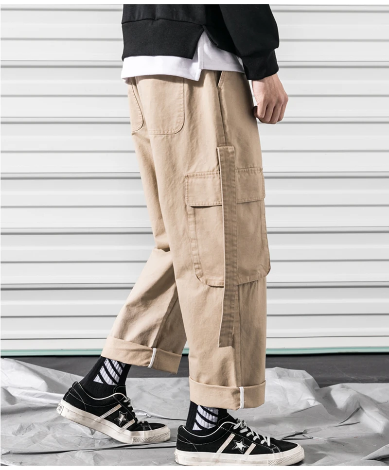 Korean Streetwear Harajuku Pants Men Fashion Street Style Cargo Pants  (35)