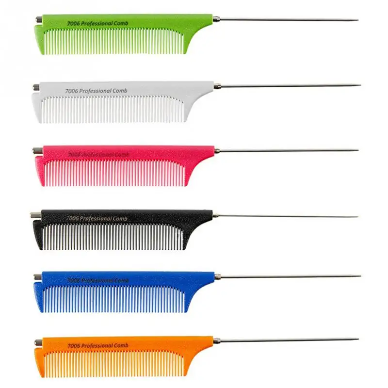 Buy 6 Colors Durable Steel Needle Tip Combs Haie Comb