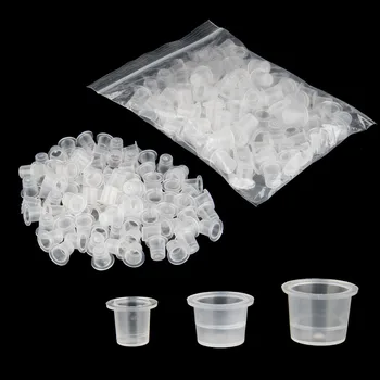 

BEAUTY7 200pcs S/M/L Clear Plastic Tattoo Pigment Caps Supply Microblading Tattoo Ink Cups Caps Supply Pigment Tattoo Accessory