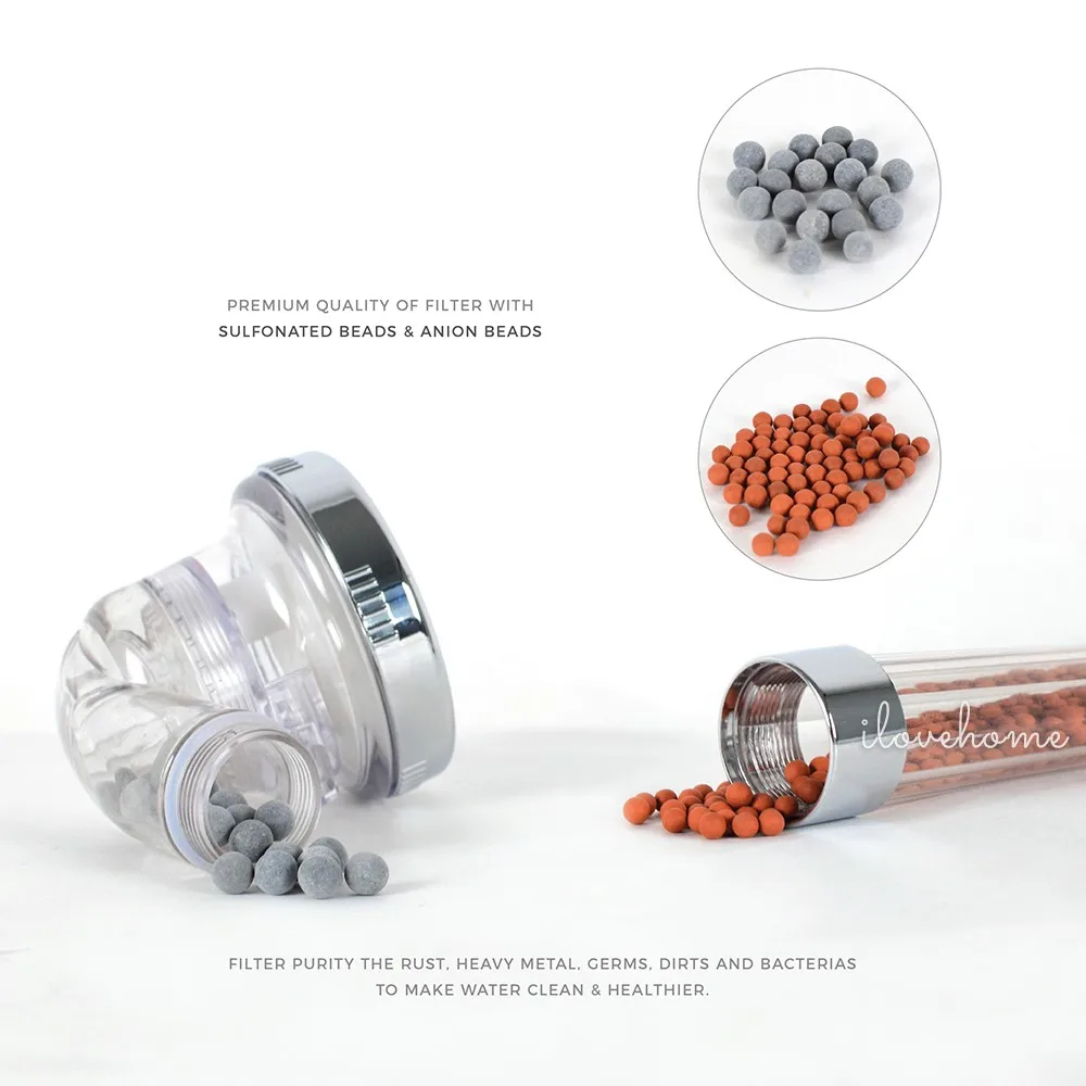 Shower Head chuveiro Adjustable 3 Mode High Pressure Stone Stream Handheld Shower Head With Negative Ion Activated Ceramic Balls Shower Head chuveiro Adjustable 3 Mode High Pressure Stone Stream Handheld Shower Head With Negative Ion Activated Ceramic Balls