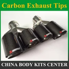 One Piece Modelo Y Escapamentos Akrapovic Carbono Dupla End Dicas para BMW BENZ AUDI VW Tubos Silenciador Do Escape Dupla Cauda dicas
